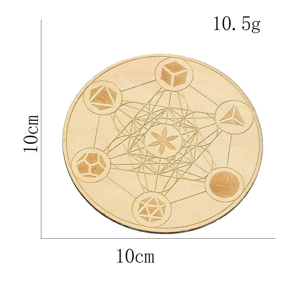 image-Metatron's Cube Wood Board Crystal Grid Ouija Board Sacred Geometry Chakra Yoga Meditation Witchcraft Altar Ritual Decor Plate