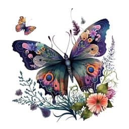 image-M733 Butterflies Plants Flowers Wall Sticker Bathroom Toilet Decor Decals Living Room Cabinet Home Decoration Self Adhesive Mura