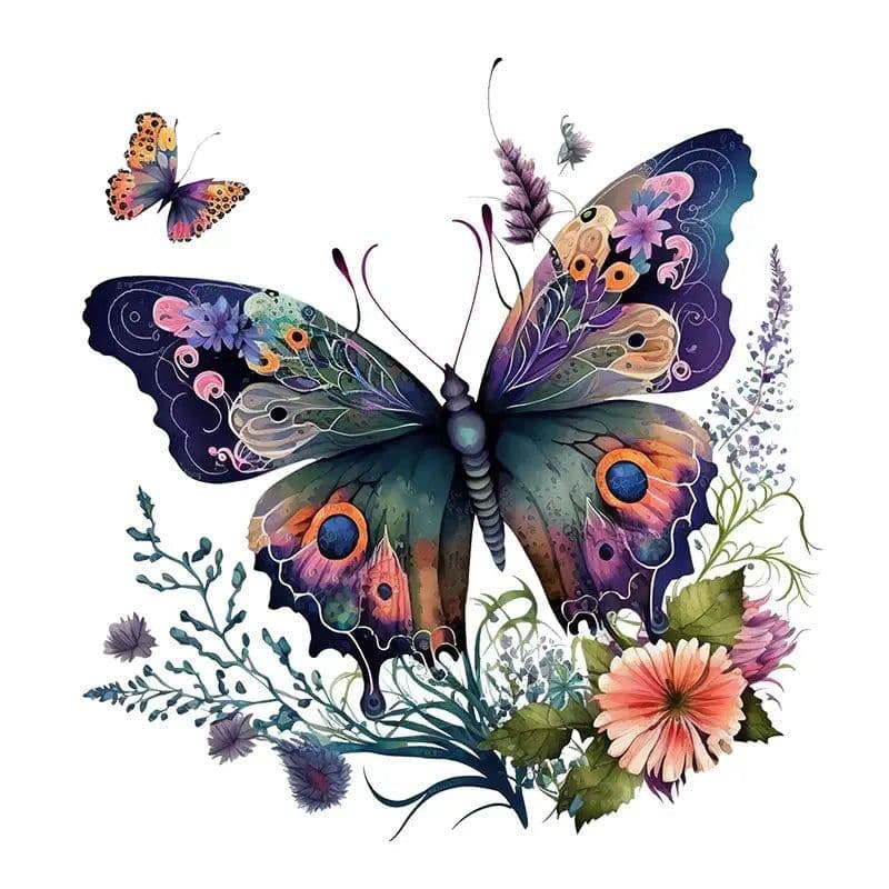 image-M733 Butterflies Plants Flowers Wall Sticker Bathroom Toilet Decor Decals Living Room Cabinet Home Decoration Self Adhesive Mura