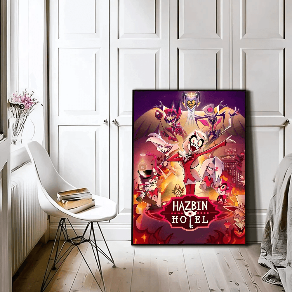 image-H-Hazbin Hotels Cartoon Whitepaper Poster HD Quality Poster Wall Art Painting Study Room Wall Decor