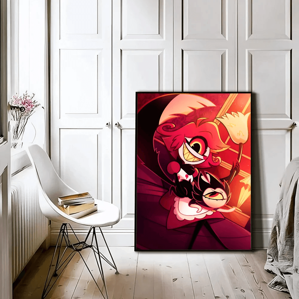 image-H-Hazbin Hotels Cartoon Whitepaper Poster HD Quality Poster Wall Art Painting Study Room Wall Decor