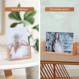image-Walnut/Beech Creative Photo Frame Set Acrylic U Shape Transparent Frame 10X15 13X18 15X20 20X25cm Desktop Wood Pictures Frame