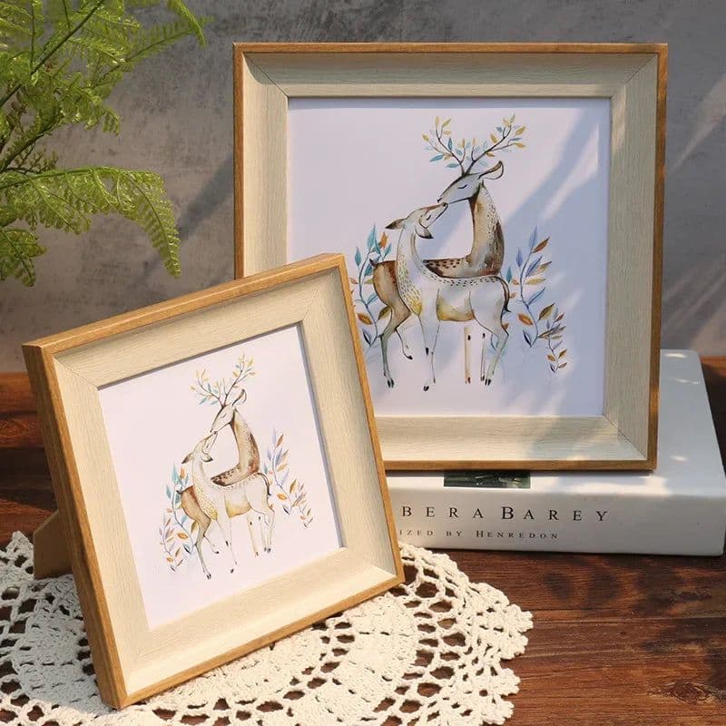 image-5/6 Inch Nordic Square Photo Frame Setting Cross Stitch Frame Square Resin Picture Frame Wall Hanging Home Decoration