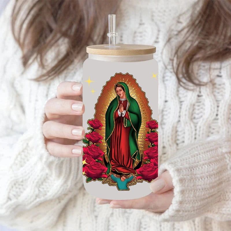 image-3D UV DTF Transfers Stickers 16oz Cup Wraps Cartoon Faith Printed For DIY Glass Ceramic Metal Leather Etc. D10637
