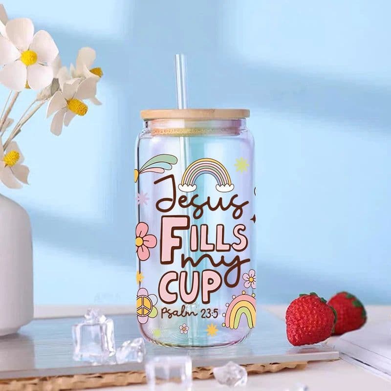 image-3D UV DTF Transfers Stickers 16oz Cup Wraps Cartoon Faith Printed For DIY Glass Ceramic Metal Leather Etc. D10637