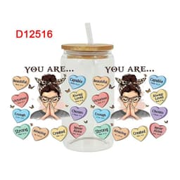 image-3D UV DTF Transfers Stickers 16oz Cup Wraps Cartoon Faith Printed For DIY Glass Ceramic Metal Leather Etc. D10637