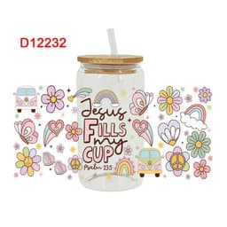 image-3D UV DTF Transfers Stickers 16oz Cup Wraps Cartoon Faith Printed For DIY Glass Ceramic Metal Leather Etc. D10637
