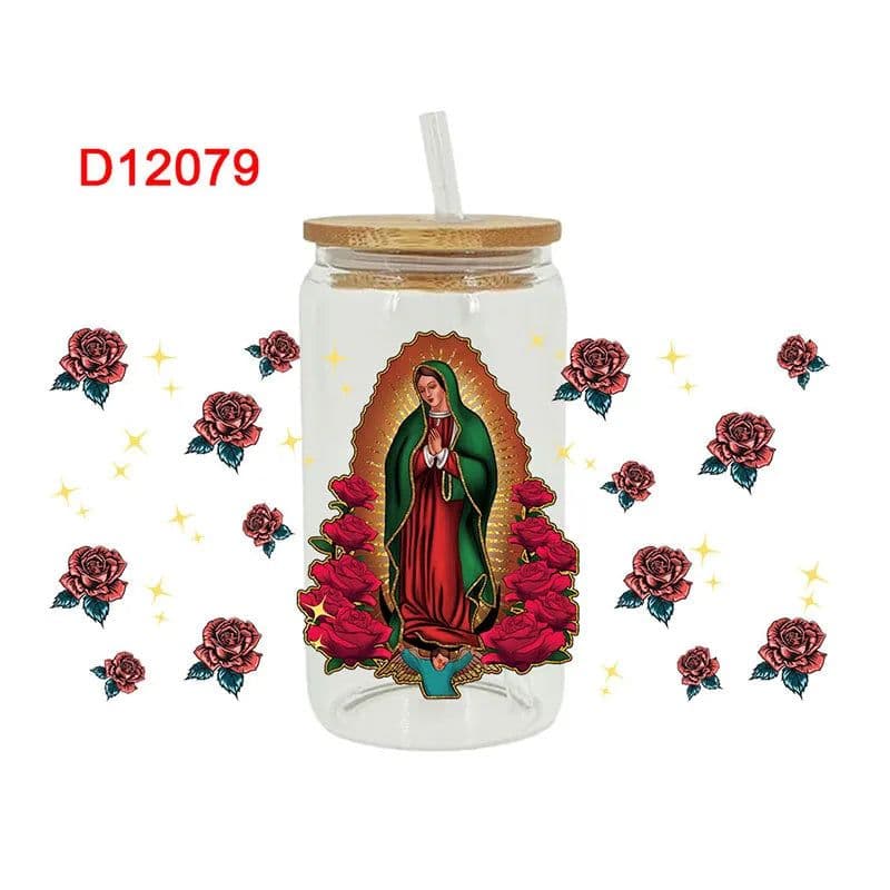 image-3D UV DTF Transfers Stickers 16oz Cup Wraps Cartoon Faith Printed For DIY Glass Ceramic Metal Leather Etc. D10637