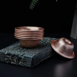 image-Copper Decorative Bowls,Tibetan Buddhist Decor Tribute Cup,Tibet Meditation and Zen Decoration 7 Set