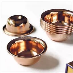 image-Copper Decorative Bowls,Tibetan Buddhist Decor Tribute Cup,Tibet Meditation and Zen Decoration 7 Set