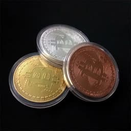 image-Gold Plated Bitcoin Coin Collectible Art Collection Gift Physical Commemorative Casascius Bit BTC Metal Antique Imitation