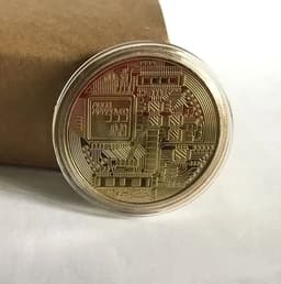 image-Gold Plated Bitcoin Coin Collectible Art Collection Gift Physical Commemorative Casascius Bit BTC Metal Antique Imitation