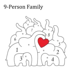 image-Personalized Elephant Family Wooden Puzzle Love Animal Wood Puzzle Custom Family Name Sculpture Free Engraving Decor Gifts