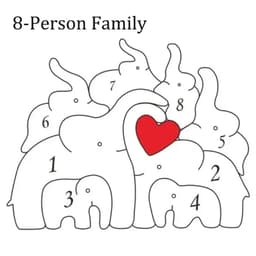 image-Personalized Elephant Family Wooden Puzzle Love Animal Wood Puzzle Custom Family Name Sculpture Free Engraving Decor Gifts