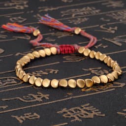 image-Handmade Tibetan Buddhist Bracelets On Hand Braided Copper Beads Lucky Rope Bracelet & Bangles For Women Men