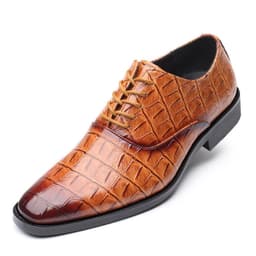 image-Sagajero Men's Large Size Casual Leather Shoes - Yellow, Size 48