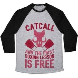image-CATCALL AND THE FIRST BOXING LESSON IS FREE UNISEX TRI-BLEND BASEBALL