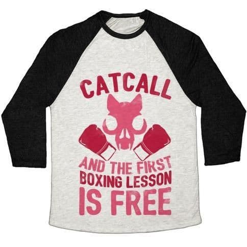 image-CATCALL AND THE FIRST BOXING LESSON IS FREE UNISEX TRI-BLEND BASEBALL