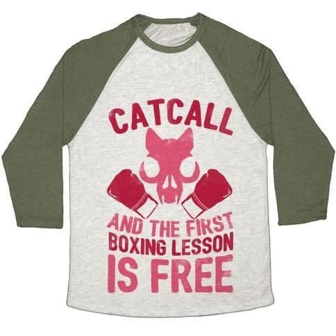 image-CATCALL AND THE FIRST BOXING LESSON IS FREE UNISEX TRI-BLEND BASEBALL