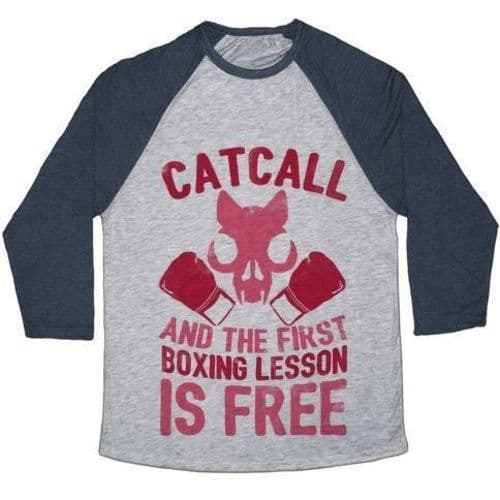 image-CATCALL AND THE FIRST BOXING LESSON IS FREE UNISEX TRI-BLEND BASEBALL