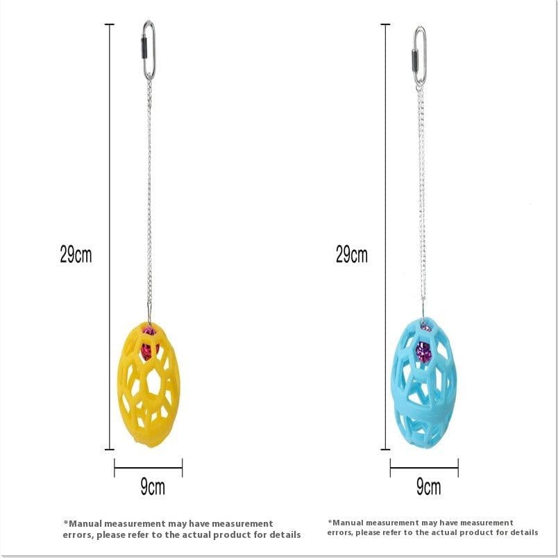 image-Plastic Gnawing Molar Chewing Relieving Stuffy Parrot Hanging Bell Ball