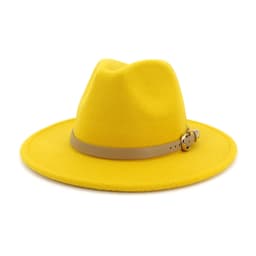 image-Fashion Unisex Women Men Wool Felt Jazz Fedora Hat with Leather Band