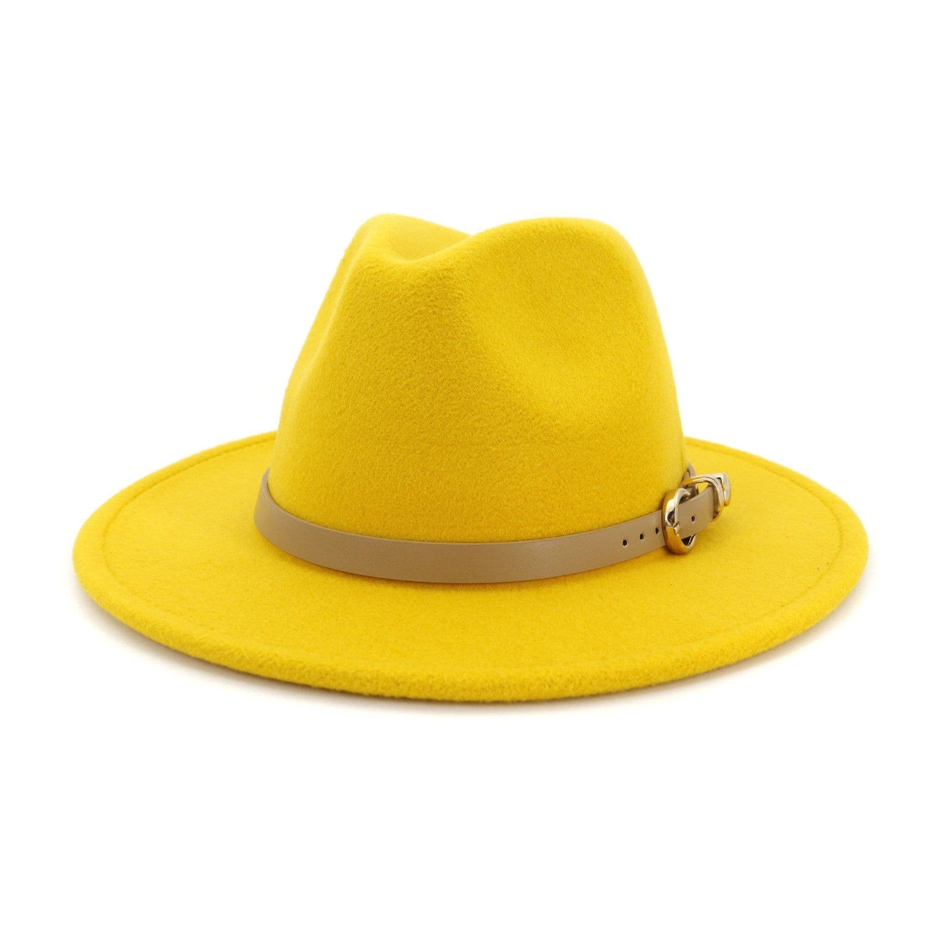 image-Fashion Unisex Women Men Wool Felt Jazz Fedora Hat with Leather Band