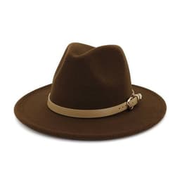 image-Fashion Unisex Women Men Wool Felt Jazz Fedora Hat with Leather Band