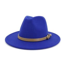 image-Fashion Unisex Women Men Wool Felt Jazz Fedora Hat with Leather Band