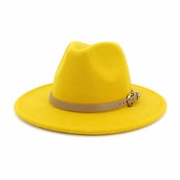 image-Fashion Unisex Women Men Wool Felt Jazz Fedora Hat with Leather Band