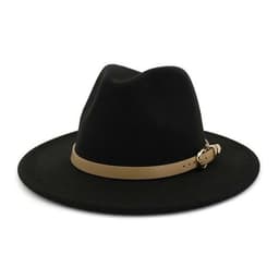 image-Fashion Unisex Women Men Wool Felt Jazz Fedora Hat with Leather Band
