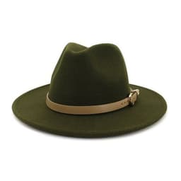 image-Fashion Unisex Women Men Wool Felt Jazz Fedora Hat with Leather Band