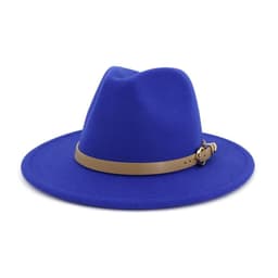 image-Fashion Unisex Women Men Wool Felt Jazz Fedora Hat with Leather Band