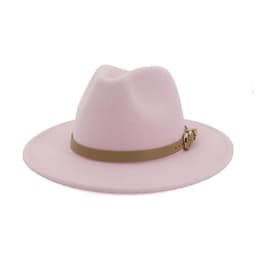 image-Fashion Unisex Women Men Wool Felt Jazz Fedora Hat with Leather Band