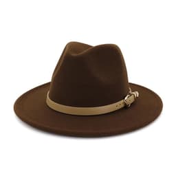 image-Fashion Unisex Women Men Wool Felt Jazz Fedora Hat with Leather Band