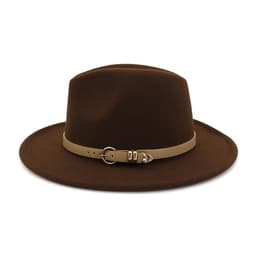 image-Fashion Unisex Women Men Wool Felt Jazz Fedora Hat with Leather Band