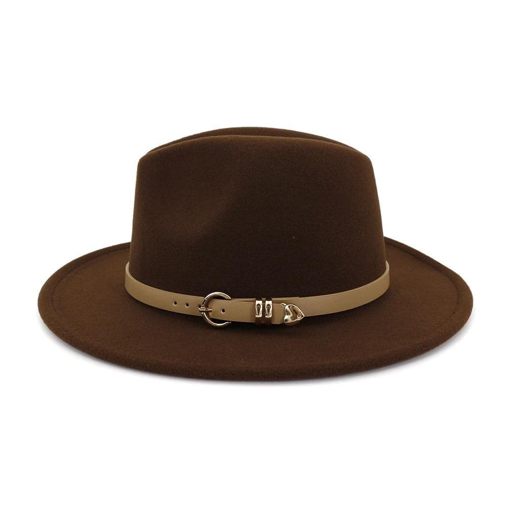 image-Fashion Unisex Women Men Wool Felt Jazz Fedora Hat with Leather Band