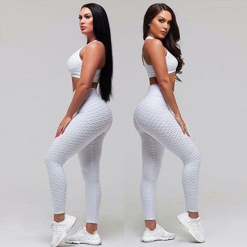 image-Jacquard Yoga Fitness Trousers Set