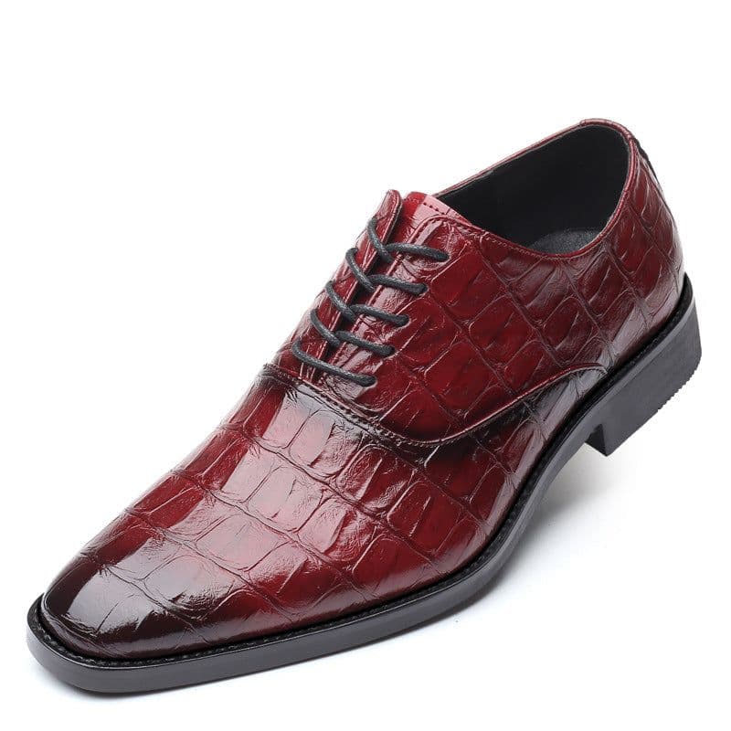 image-Sagajero Men's Large Size Casual Leather Shoes - Yellow, Size 48