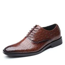 image-Sagajero Men's Large Size Casual Leather Shoes - Yellow, Size 48