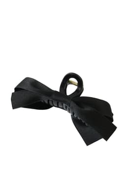 image-Black Large Bow Hair Claw Clip - Durable Plastic Decor