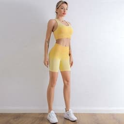 image-2021 Sports Set Women Gradient Fitness Yoga Tracksuit Gym Jogging