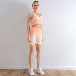 image-2021 Sports Set Women Gradient Fitness Yoga Tracksuit Gym Jogging