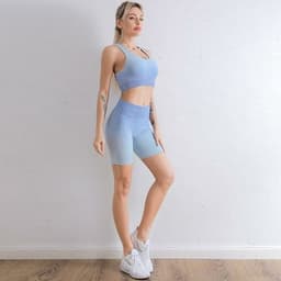 image-2021 Sports Set Women Gradient Fitness Yoga Tracksuit Gym Jogging