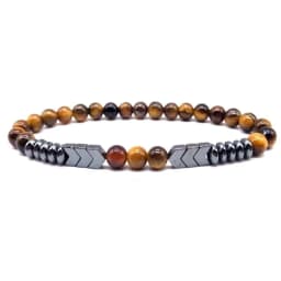 image-Beaded New Style Lava Tiger Eye Stone Bracelet Simple Couple Men's and
