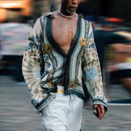 image-Spring Digital Printed Shirt Fashion Mens Bohemian Shirts Homme Design