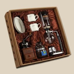 image-Retro Steel Core Coffee bean grinder+3 people serving Suction pot