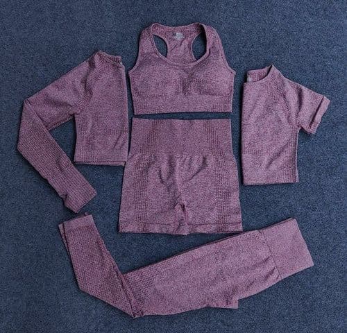 image-5PCS Seamless Women Yoga Set Workout Sportswear Gym Clothing Fitness
