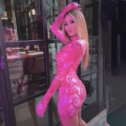 image-Floral Print Sexy Women Mini Dresses with Gloves Long Sleeve Party
