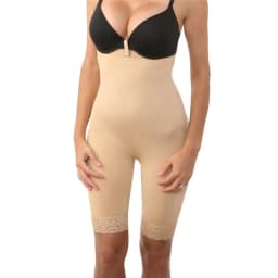 image-Women Seamless shaper body lace edge high waist underwear siamese pure